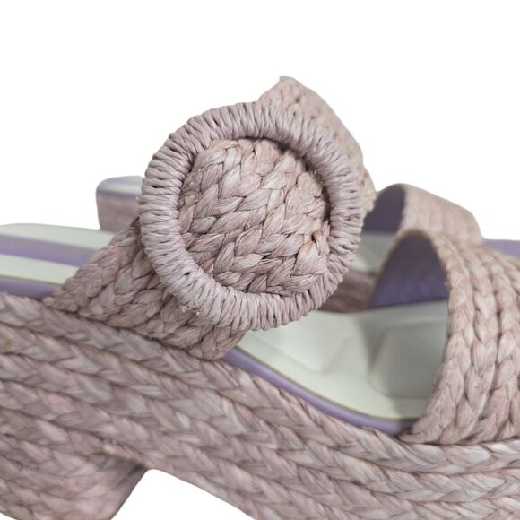 Franco Sarto‎ Women's Costa Raffia Slip-on Block Heels Platform Shoes Size 10 US - Picture 6 of 10